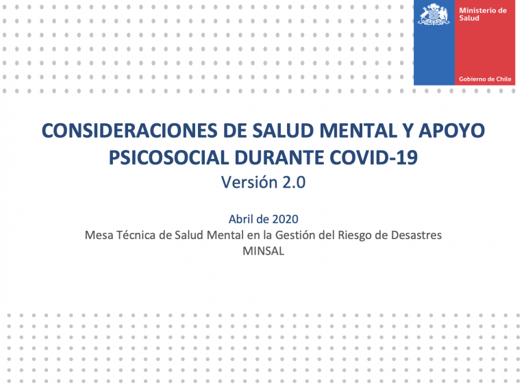 Consideraciones de Salud Mental y Apoyo Psicosocial durante COVID-19