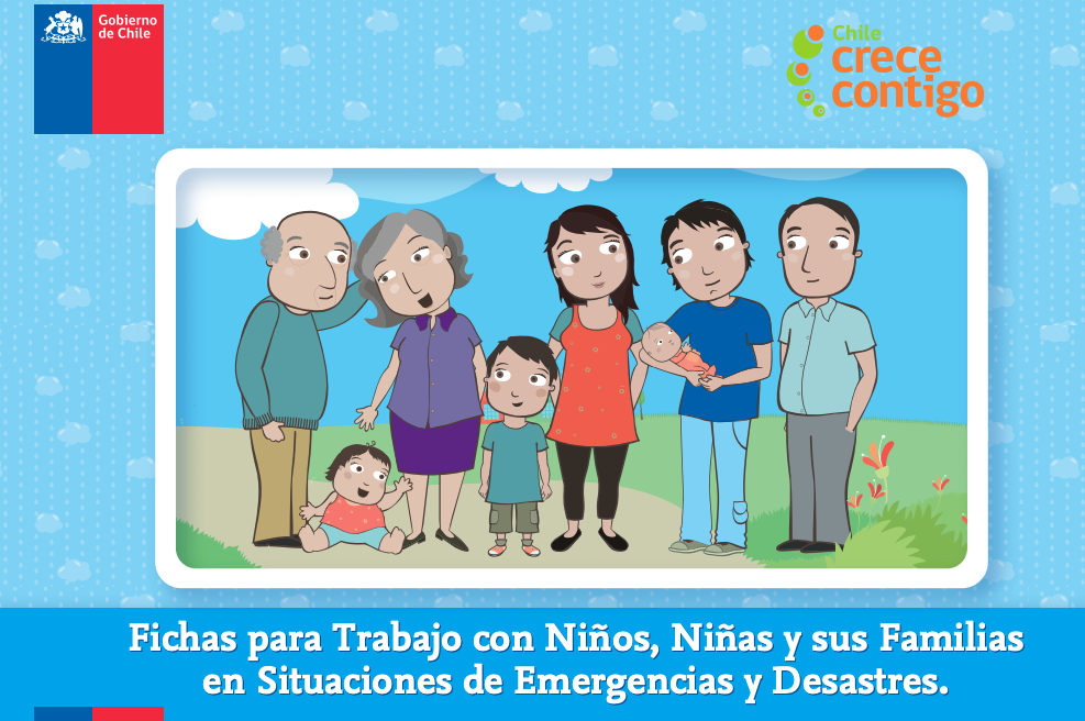 Fichas para trabajo con niños, niñas y sus familias en situaciones de emergencias y desastres.