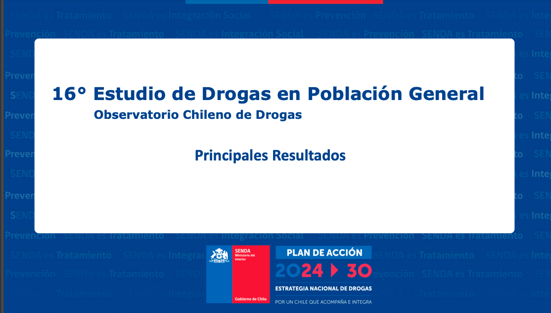 16° Estudio Nacional de Drogas en Población General
